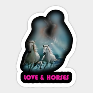 Love & Horses design Sticker